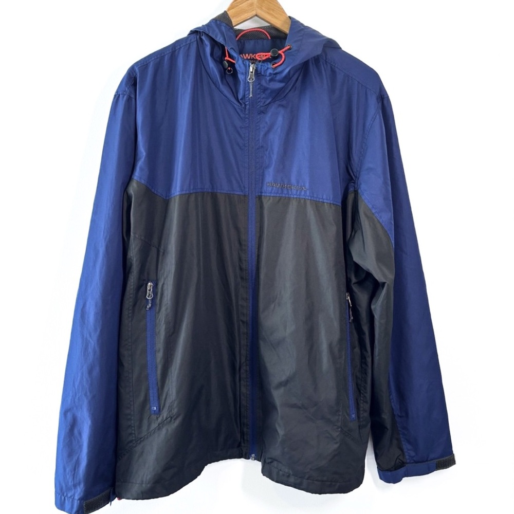 Hawke & Co. Sport Performance Zip Up Hooded Windbreaker Tech Jacket Men’s XL